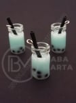 Pandantiv borcan de sticla 18x10mm cu smoothie de fructe 1 pachet 2 bucati 335511