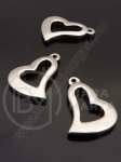 Pandantiv OȚEL inimă 23x17x3mm 1 pachet 2 buc 307219
