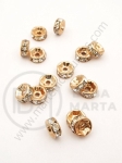 Șaibă 8x3.5mm cu cristale auriu roz, gaură 1.5mm, 10 buc. 301283