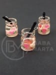 Pendant sticla borcan 14x10mm cu cocktail de fructe 1 pachet 2 bucati 335526