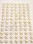 Perle acrilice semisferică crem cu lipici 6mm 84 buc 1 sticker 181014