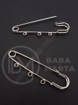 Broșă metalică cu secret AC 75x20mm, culoare argintie, 1 pachet, 1 buc. 302196