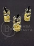 Pandantiv borcan de sticla 18x10mm cu cocktail de fructe 1 pachet 2 bucati 335545