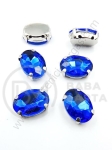 Glass stone (cristal) 14x10x6.5mm albastră în coș metalic 1 pachet 4 buc 151760