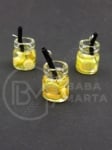 Pandantiv din sticlă 14x10mm cu cocktail de fructe 1 pachet 2 bucăți 335525