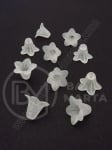 Pălărie florală 17x12mm alb mat gaură 1.8mm 1 pachet 40g ~67 buc 312623