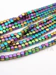 Cub de hematit 4mm, gaură nemagnetică 1mm ~100 buc ~40cm1 greutate 353057