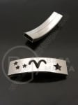 Placă zodiacală Berbec OȚEL 40x12mm gaură 10x3mm 1 buc 305634