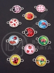 Element de conectare cu cabochon 21x14.5mm culoare argintie 1 pachet 5 buc 307365