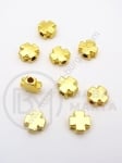Mărgele metallice cruce aurie 8x8x4mm, 1 pachet, 10 buc. 306542