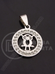 Pandantiv oțel cu cristal 20mm 1 buc 307409
