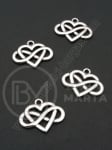 Pandantiv metalic 20x25mm culoare argintie 1 pachet 5 buc 306127