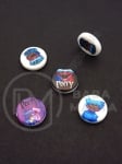 Mărgele din plastic 15x4mm albe cu imagine 1 pachet 5 buc 312748