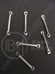 Element de conectare metalic 15x2mm argintiu 50 piese 3565