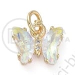 Pandantiv fluture din alamă 12,5 mm cu zirconii forjat, 1 bucată 305355