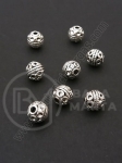 Margele metallice 8mm color argintie gaură 2mm 1 pachet 10 buc 309144