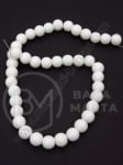Mărgele de sticlă 8mm albe 1.2mm ~40buc 1buc 343496