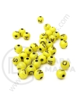 Bilă galbenă 8mm cu orificiu pentru litere 1.8mm 1 pack 40g ~155 pcs 312461
