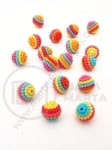 Mărgele 10mm colorate, gaură 1.5mm, 1 pachet 40g ~125 buc 312537