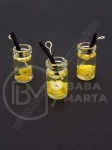 Borcan pandantiv din sticlă 18x10mm cu buchet de cocktail 1 pachet 2 bucăți 335541