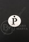 Pandantiv litera P oțel 13x1mm gaură 1.5mm 1 buc 305583