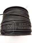 Panglică din piele întoarsă naturală 3x1.5mm cu piele, color neagra, 1 meter 421229
