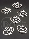 Pandantiv inimă OȚEL (201) 14x17x1mm 1 pachet 10 buc 307192