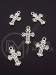 Pandantiv cruce metalică 19x13mm culoare argintie 1 pachet 10 buc 306555