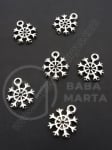 Pandantiv fulg de snow 14x11mm culoare argintie 20 buc 306528