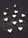 Margele metallice 7x7x3mm inimă culoare argintie 1 pachet 20 buc 306548
