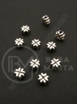 Mărgele metallice trifoi 6x3.5mm color argintie 1 pachet 30 buc 306456