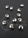 Dop metalic cu blocare 5x4mm argintiu gaura 1.6mm 1 pachet 30 buc 301882