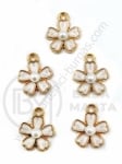 Pandantiv alb metalic 15x12mm culoare aurie 1 pachet 5 buc 304273