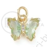 Pandantiv butterfly din alamă de 12.5 mm cu micro zirconii cubice forged, 1 piece 305360