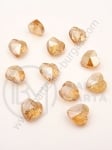 Inimă cristal 10x10x7mm Swarovski imitație auriu efect AB 1 pachet 5 bucăți 335396