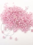 Mărgele de vitola transparente cu fir roz 2mm 50g 332105
