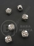 Mărgele 10x10x7mm metal argintiu gaură ~4.5mm 1 buc 309910