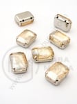 Sticlă cristal (cristal) 10x14mm aurie în coș metalic 1 pachet 2 buc 151516