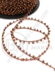 Șnur cu mărgele de sticlă 2mm color maro perlat 1 metru 331604