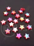 Stea 10x4mm red efect AB (curcubeu) gaură 1.5mm 1 pachet 40g ~179 buc 312252