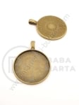 Pendant 42x32mm bronz antic base încastrată 30mm 1 pachet 3 buc 306816