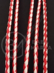 Piele artificială roșie și albă 4mm 5 metri 421090