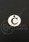 Pandantiv litera C oțel 13x1mm gaură 1.5mm 1 buc 305584