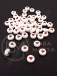 Margele 7x4mm alb cu gaură în formă de inimă 1mm 1 pachet 40g ~315 buc 312539