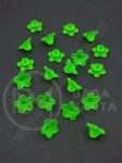 Pălărie cu flori 10x5mm verde mat, gaură 1mm, 1 pachet 40g ~375 buc 312847