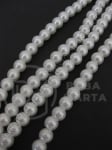 Mărgele de sticlă albă, 8 mm. ~80cm ~110 bucăți 341037