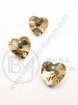 Pandantiv inimă cu cristal 14x14x8mm gaură 1.5mm 5 buc 335274