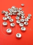 Mărgele 7x4mm lettera F metalică gaură 1mm 1 pachet 100 buc 318605