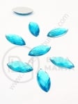 Pietricele acrilice 15x7x3.5mm albastre pentru lipit 1 pachet 50 buc 151479