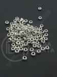 Margele metallice 4x2mm color argintie gaură 2mm 1 pachet 50 buc 306573